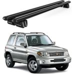 Today Auto Pençe Mitsubishi Pajero 3D (1999-2006) Uyumlu Siyah Ara Atkı Port Bagaj Tavan Barı - Siyah tavan barı