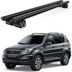 Today Auto Pençe Ssangyong Rexton W (2013 ve Sonrası) Uyumlu Siyah Ara Atkı Port Bagaj Tavan Barı - Siyah tavan barı seti