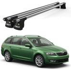 Today Auto Trio-I Skoda Octavia Kombi (2005-2007) Uyumlu Kilitli Ara Atkı 120CM Port Bagaj Tavan Barı - Gri