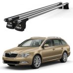 Today Auto Trio-I Skoda Superb Kombi (2009-2015) Uyumlu Kilitli Ara Atkı 120CM Port Bagaj Tavan Barı - Gri - Kilitli tavan barı