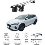 Today Auto Trio-Iı Ford Focus Kombi (2011 ve Sonrası) Kilitli Ara Atkı 120CM Port Bagaj Tavan Barı - Gri