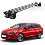Today Auto Trio-Iı Opel Astra Kombi (2010 ve Sonrası) Uyumlu Kilitli Ara Atkı 120CM Port Bagaj Tavan Barı - Gri