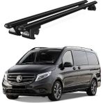 Today Auto Venüs Mercedes-Benz Vito (W447) (2014 ve Sonrası) Uyumlu Siyah Ara Atkı Port Bagaj Tavan Barı - Yüksek tavan uyumlu
