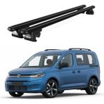 Today Auto Volkswagen Caddy Life 5d (2015 ve Sonrası) Uyumlu Siyah Ara Atkı Port Bagaj Tavan Barı - Yüksek tavan uyumlu