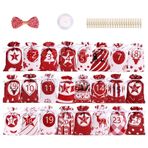 Toddlers 2 Pcs Noel için Takvim Şeker Kılıfı - Narin Noel Saten Hediyelik Çantalar | İpli Hediye 24 Advent Takvimi 1'den 24'e Numaralı Çantalar, Noel Cadılar Bayramı Hediyeleri Dekorasyonu