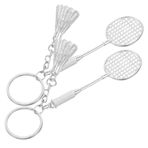 Toddmomy 2 Adet badminton anahtarlık asılı raketle anahtarlık badminton topu anahtarlıklar sırt çantası kolye kadınlar için yüzük hediyesi anahtarlıklar kolye Metal Silver