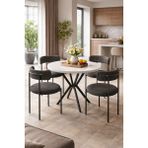 Todek Home Aris Modern Masa Sandalye Takımı - 4 Kişilik Mutfak Masası ve Sandalye Seti - Antrasit