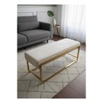 todek home Elora Gold Metal Ayaklı Krem Puf / Bench