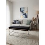 Todek Home Krom Metal Ayaklı Siyah Puf / Bench - 35x120