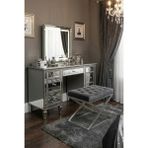 Todek Home Nexus Babyface Kapitoneli Puf - Krom Metal x Ayaklı Modern Bench (50X40 Cm) - 50 x 40 cm - Antrasit