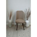 Todek Home Nora 1 Adet Sandalye - Nubuk Kumaşlı Sandalye | Modern Ahşap Ayaklı Yemek & Çalışma Sandalyesi | Minimal Tasarım - Cappuccino