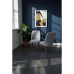 Todek Home Nora 2 Adet Sandalye - Nubuk Kumaşlı Sandalye | Modern Ahşap Ayaklı Yemek & Çalışma Sandalyesi | Minimal Tasarım - Gri