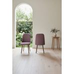 Todek Home Nora 2 Adet Sandalye - Nubuk Kumaşlı Sandalye | Modern Ahşap Ayaklı Yemek & Çalışma Sandalyesi | Minimal Tasarım - Pembe