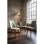 Todek Home Nora 3 Adet Sandalye - Nubuk Kumaşlı Sandalye | Modern Ahşap Ayaklı Yemek & Çalışma Sandalyesi | Minimal Tasarım - Krem