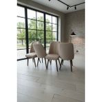 Todek Home Nora 4 Adet Sandalye - Keten Kumaşlı Sandalye | Modern Ahşap Ayaklı Yemek & Çalışma Sandalyesi | Minimal Tasarım - Cappuccino