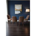 Todek Home Nora 4 Adet Sandalye - Nubuk Kumaşlı Sandalye | Modern Ahşap Ayaklı Yemek & Çalışma Sandalyesi | Minimal Tasarım - Açık Kahve