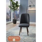 Todek Home Nora 6 Adet Sandalye - Nubuk Kumaşlı Sandalye | Modern Ahşap Ayaklı Yemek & Çalışma Sandalyesi | Minimal Tasarım - Antrasit