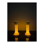 TODEKORA Çift Taraflı Sütun Tealight Set 2’li Dekoratif Mumluk-Roma Sütunu Mumluk