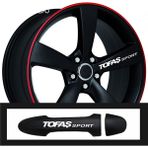 Tofaş Kartal Için Uyumlu Aksesuar Oto Kapı Kolu/jant Sticker 10 Adet 10*1,5 cm - Siyah - Standart