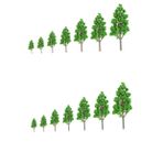 Tofficu 14 Adet Kavak Ağacı Modeli Mini Trenler Minyatür Demiryolu Manzarası Diorama Ağacı Yapay Bonzai Demiryolu Sahne Diorama Mini Modeli Ağaçları Mini Modeli Malzeme Manuel