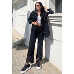 TOFİSA Taş Detaylı İkili Kot Takım Siyah - 25365