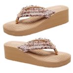 TOGEVAL 1 Çift Yüksek Topuk Yüksek Topuklu Sandalet Topuklu Sandalet Trendy Terlik Geniş Kadınlar Için Sandalet Ile Kadınlar Için Fantezi Sandalet Şık Moda Plaj Sandaletleri Topuklu Kumaş