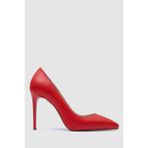 TOGO Kırmızı Hakiki Deri Kadın Stiletto Topuklu Ayakkabı 10 cm [060295]