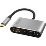 Tograt USB 3.1 Type-C To 4K@30Hz HDMI + VGA 1080P Çevirici Dönüştürücü Kablo - Macbbok Uyumlu - Siyah