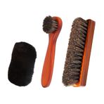 TogtherKings 3'lü paket ayakkabı fırçası, at kılı fırçası, parlak fırça, parlatma fırçası, doğal at kılı ayakkabı fırçası, ayakkabı temizleme fırçası, ayakkabı bakımı için, parlatma fırçası, temizleme bezi dahil