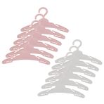 TogtherKings Elbise Askısı Plastik Bebek Elbise Askısı Oyuncak Elbise Askısı Mini Elbise Askısı Minyatür Elbise Askısı Beyaz Elbise Askısı Pembe Elbise Askısı Bebek Kıyafeti Aksesuarları, 14-18 inç Bebek Kıyafeti için, 12 Adet