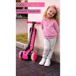 TOHA CoolWheels Cortix Katlanır Scooter 3-7 Yaş | Işıklı 3 Tekerlekli Çocuk Scooter