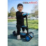 Toha Coolwheels Oturaklı Katlanır Scooter | 3-7 Yaş Işıklı 3 Tekerlekli Çocuk Scooter 50 kg Kapasite - Mavi