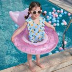 Toha Deniz Kızı Kuyruklu Şişme Flatör | Sırt Destekli & Oturaklı Deniz Simidi | 1 -3 Yaş Baby Float