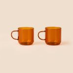 Tohana 2'li Cam Kupa - Amber - 380 ml