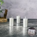 Tohana 3'lü 7,5 cm Gümüş Silindir Mum