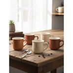 Tohana 6’lı Espresso Fincanı Seti Porselen | Espresso Desenli Kahve Fincanları | Modern & Şık Tasarım - Renkli
