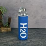 Tohana H2O 750 ml Kılıflı Cam Matara Şık Mavi Renkli Dayanıklı Yapı ile Taşınabilir