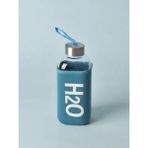 Tohana H2O Kare Kılıflı Pastel Renk Cam Matara 530 ml - Mavi