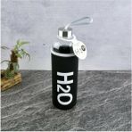 Tohana H2O Kılıflı Cam Matara 1 Litre Siyah H2O87100 - 1 lt