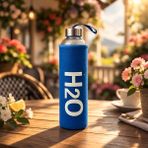 Tohana H2O Kılıflı Cam Matara - Şeffaf / Mavi - 600 ml - Şeffaf - Mavi - Montajsız