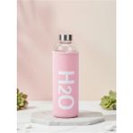 Tohana H2O Kılıflı Pastel Renk Cam Matara 1000 ml - Pembe