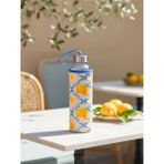 Tohana H2O Limon Desenli Kılıflı Cam Matara 500 ml - Lacivert