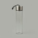 Tohana H2O Metal Kapaklı Cam Matara - Şeffaf / Gri - 450 ml - Şeffaf - Gri