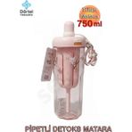 Tohana H2O Pipetli Tritan Detoks Matara - 750ML - Pembe