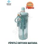 Tohana H2O Pipetli Tritan Detoks Matara - 750ML - Turkuaz