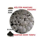 Tohum Gübre 2000 Adet Kültür Mantarı Tohumu Ve 8 Litre Kültür Mantarı Ekim Torfu