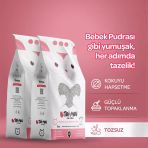 Toi Moi 2’li Avantaj Paketi Tozsuz, Topaklanan, Emiciliği Yüksek Bebek Pudralı Bentonit Kedi Kumu 2x5lt