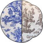Toile De Jouy Seletti 2'li Amerikan Servis Mavi-Kahve - 38 x 38 cm