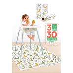 Tois Mama Sandalyesi Altı Ve Aktivite Örtüsü 3 Rulo 30 Adet 100x120 Cm - Sevimli Dinazorlar