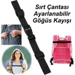 Tois Sırt Çantası Göğüs Kayışı, Okul Çantası Göğüs Kemeri, Sırt Çanta Aksesuar, Çanta Askısı - Siyah